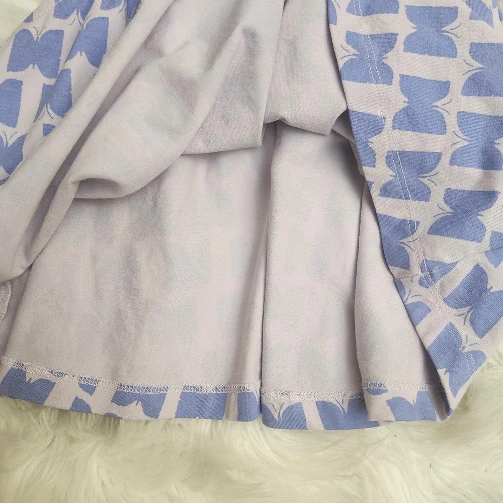 Hanna Andersson Kids 2T Blue Butterfly Print Pocket Play Dress Whimsical Organic